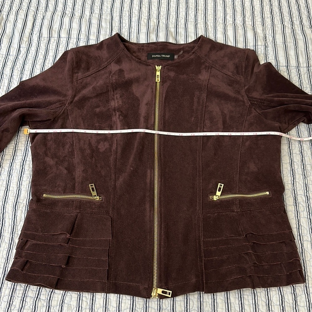 Ivanka Trump  Full Zip Blazer Faux Suede jacket size L - Picture 5 of 14